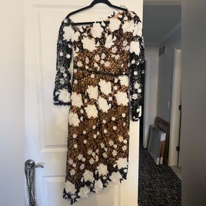 Elliatt Black and White Floral Lace Dress